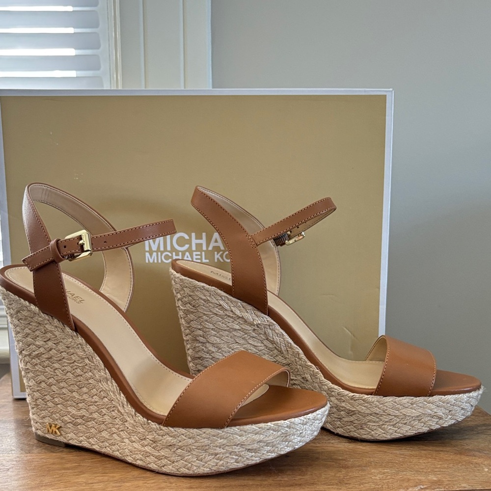 Michael Kors Tan Wedge Sandals